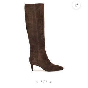 Nine West Dark Brown Heeled Boots